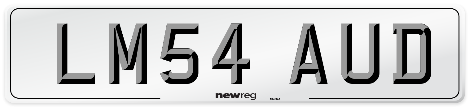 LM54 AUD Number Plate from New Reg